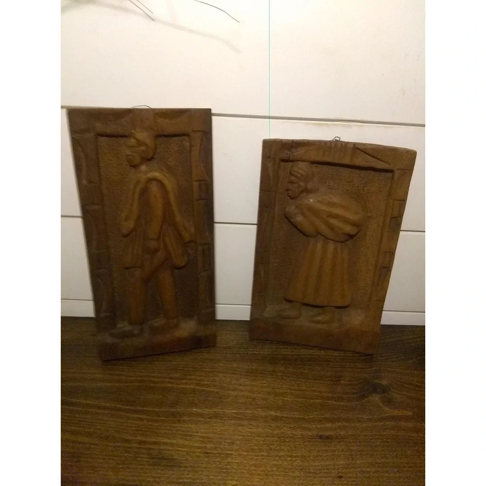Boho hand carved solid wood wall hangings